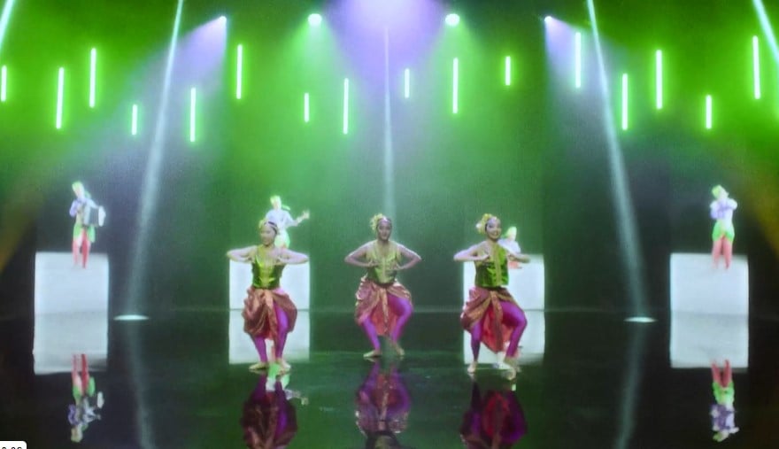 screenshot of Bunga Sayang performed by the Music and Drama Company dancers